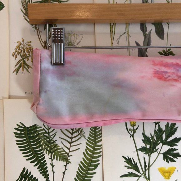 SOLD - Tie Dye Clouds Bandeau Bikini Top Pink - Picture 2 of 4